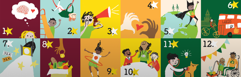 various images of children playing 