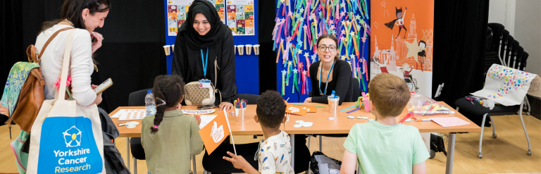 Staff at information stall